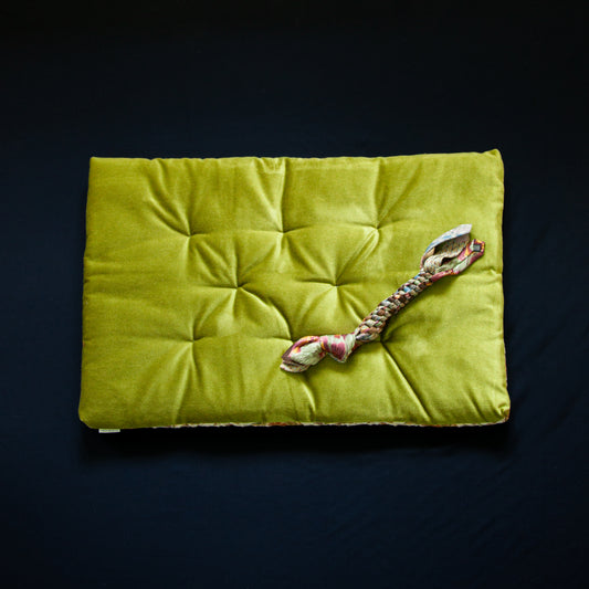 The Nursery mattress - Flower & Green velvet dog bed