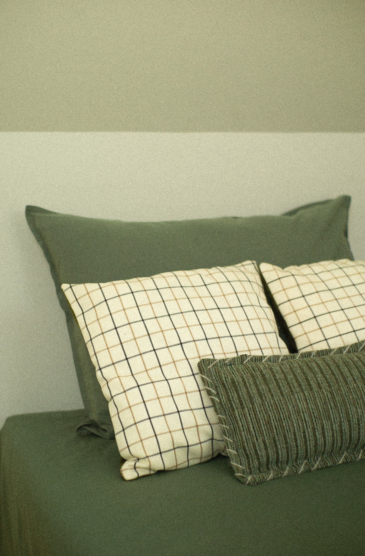 Drawing Room cushion - Checked brown