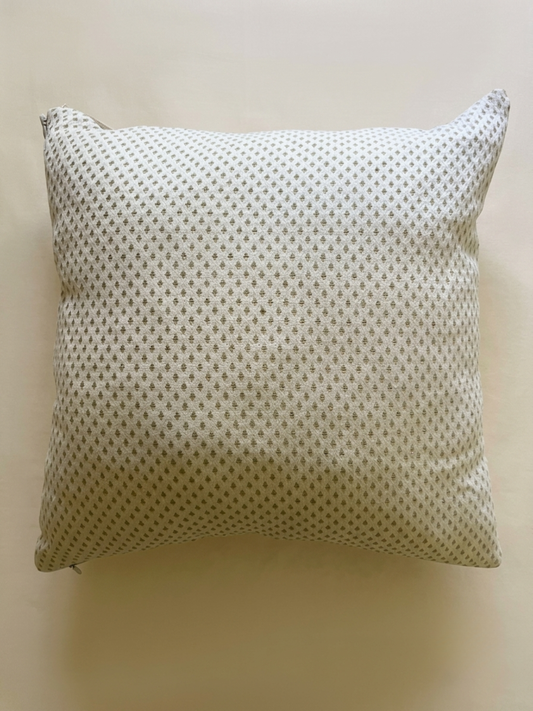 Manor cushion - Green & White geometric pattern