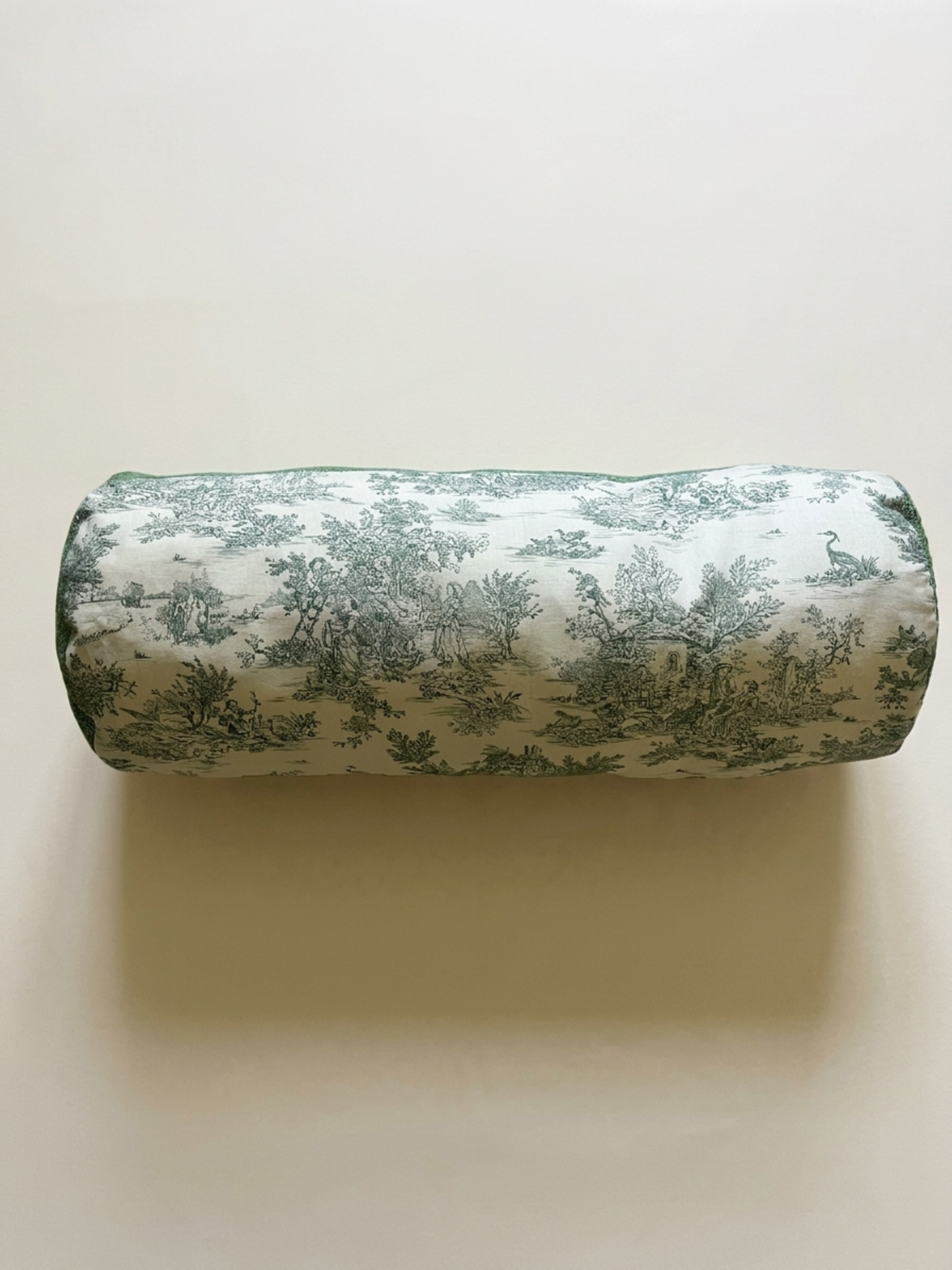 The Corridor bolster - Green toile de jouy reversible green