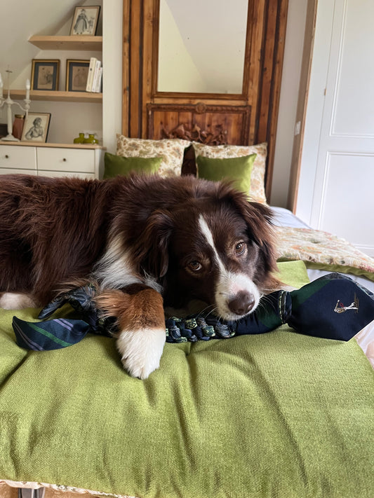 The Knot - tug dog toy - vintage scarves