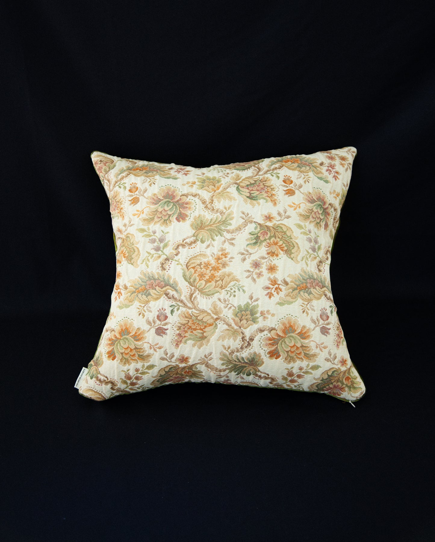The Manor cushion - Flower & Green velvet