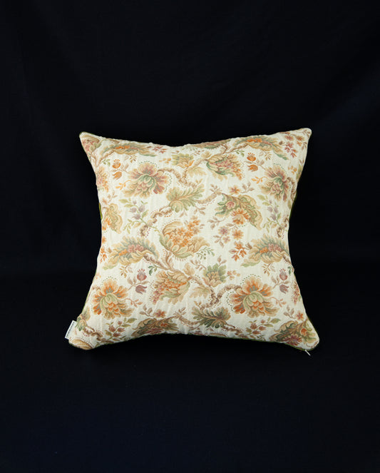 The Manor cushion - Flower & Green velvet