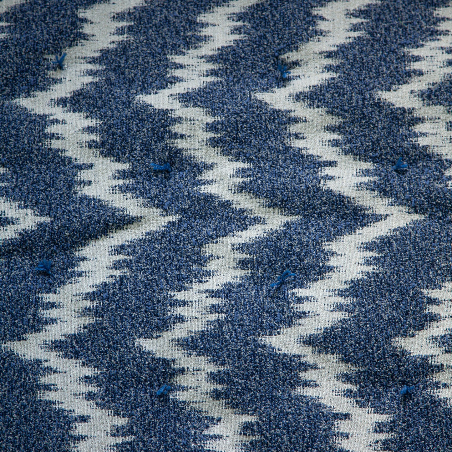The Nursery mattress - Flame stitch & indigo denim
