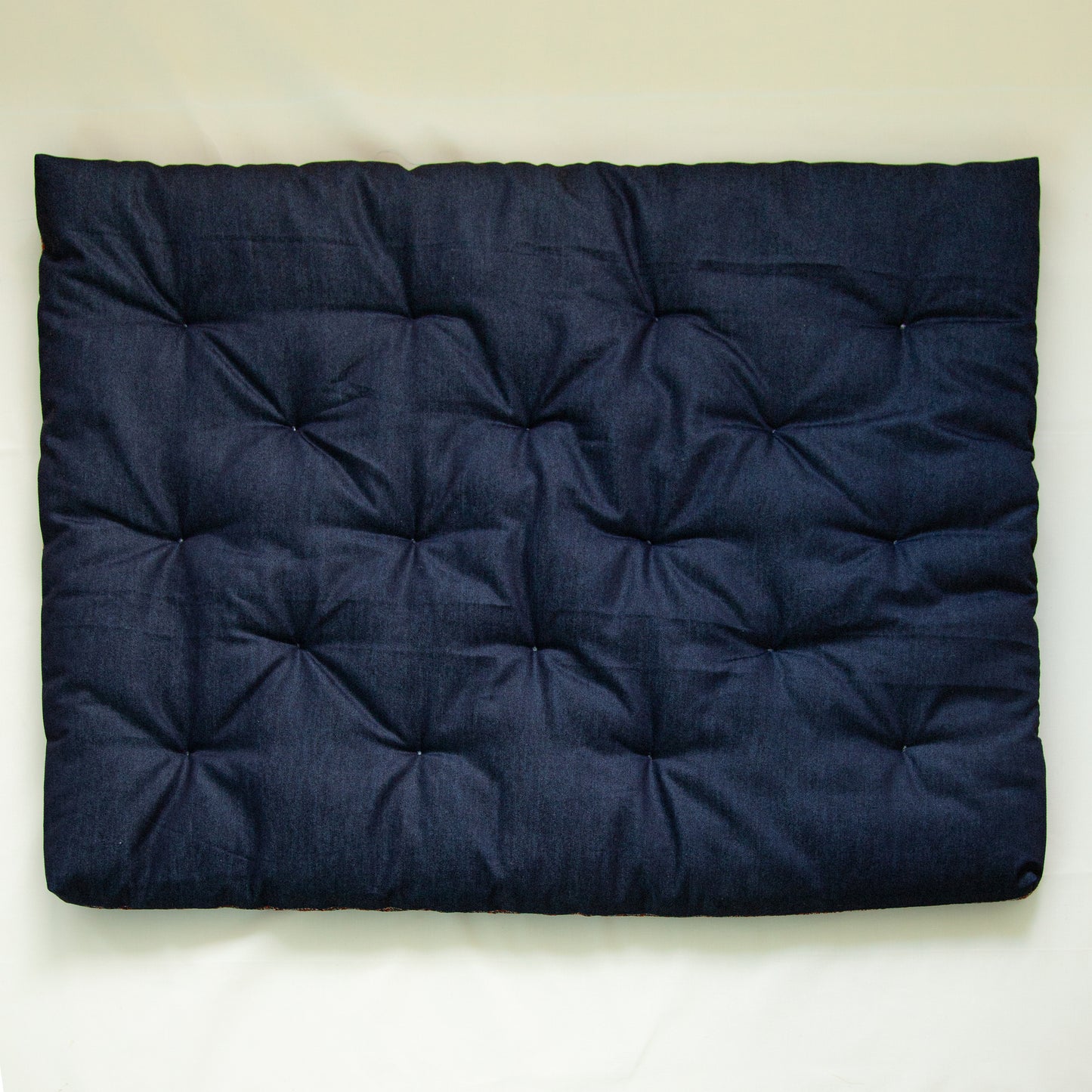 The Nursery mattress - Flame stitch & indigo denim
