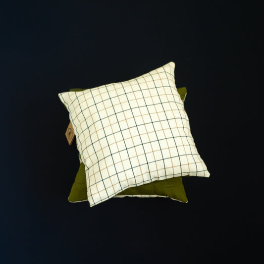The Morning room cushion - Checked green