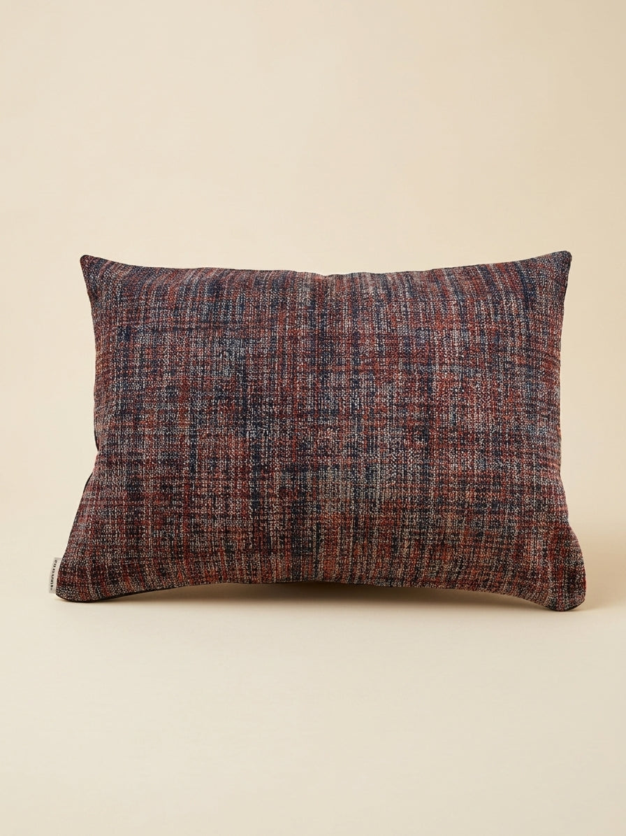 The Manor cushion rectangular pillow - Tweed red and navy
