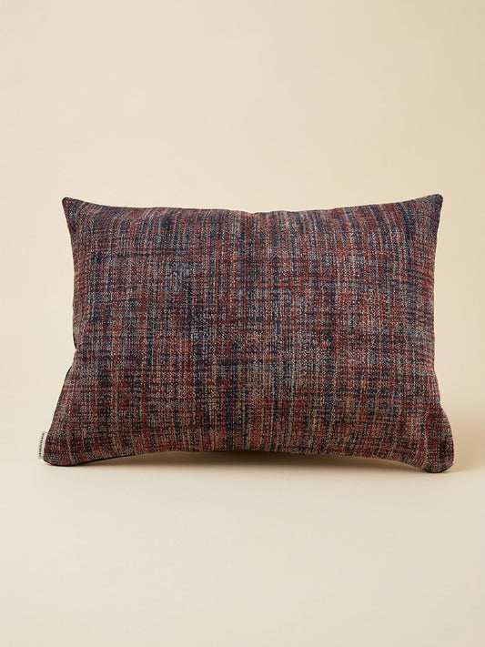 The Manor cushion rectangular pillow - Tweed red and navy