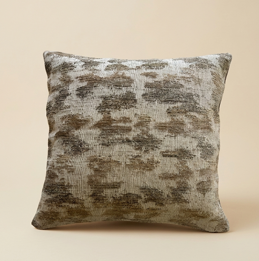 The Manor cushion - Grit beige & brown