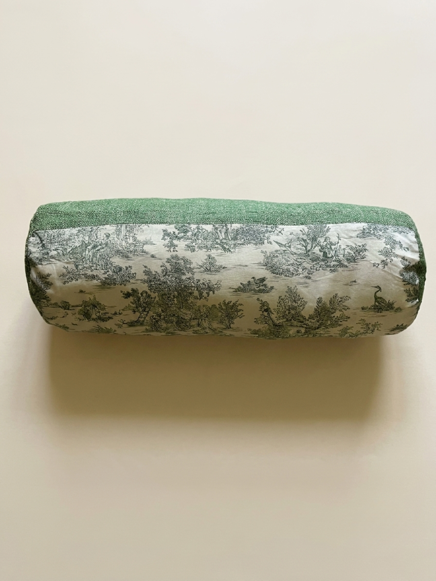 The Corridor bolster - Green toile de jouy reversible green